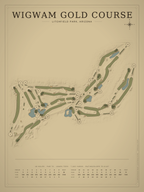 Wigwam Gold Course map poster, Vintage style, 12×16 / 18×24