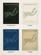 Wigwam Gold Course map poster in four styles: Architectural, Classic, Blueprint and Vintage