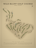 Wild Bluff Golf Course map poster, Vintage style, 12×16 / 18×24