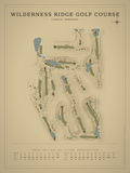 Wilderness Ridge Golf Course map poster, Vintage style, 12×16 / 18×24