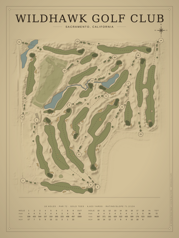 WildHawk Golf Club Course Map poster
