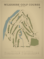 Wilkshire Golf Course map poster, Vintage style, 12×16 / 18×24