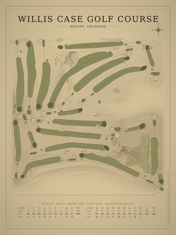 Willis Case Golf Course Map poster