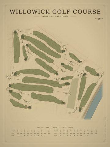 Willowick Golf Course Map poster