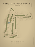 Wing Park Golf Course map poster, Vintage style, 12×16 / 18×24