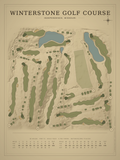 Winterstone Golf Course map poster, Vintage style, 12×16 / 18×24