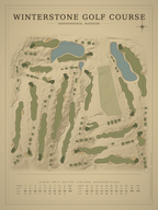 Winterstone Golf Course map poster, Vintage style, 12×16 / 18×24