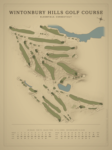 Wintonbury Hills Golf Course Map poster