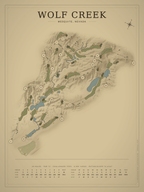 Wolf Creek course map poster, Vintage style, 12×16 / 18×24