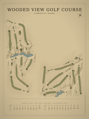 Wooded View Golf Course Map poster
