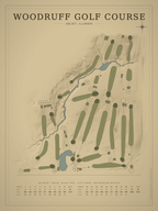 Woodruff Golf Course map poster, Vintage style, 12×16 / 18×24