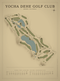 Yocha Dehe Golf Club course map poster, Vintage style, 12×16 / 18×24