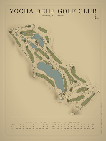 Yocha Dehe Golf Club Course Map poster