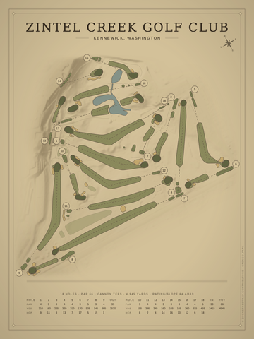 Zintel Creek Golf Club Course Map poster